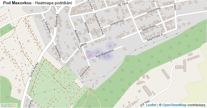 Pod Maxovkou - mapa podnikání