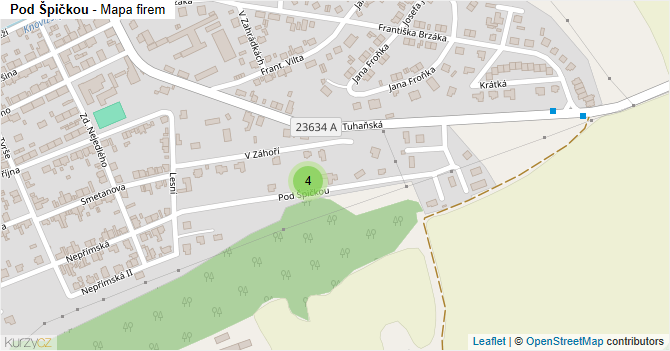 Pod Špičkou - mapa firem