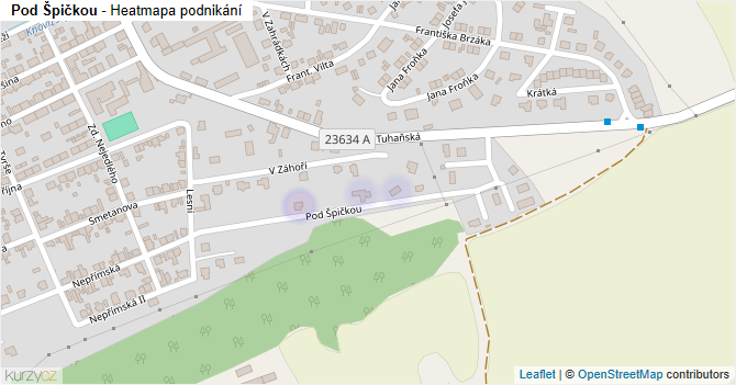Pod Špičkou - mapa podnikání