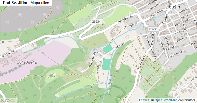 Pod Sv. Jiřím - mapa ulice