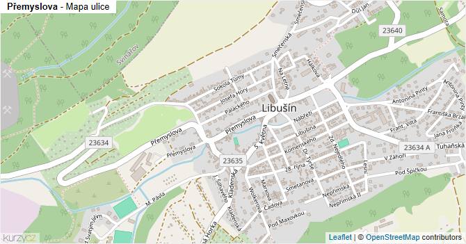 Přemyslova - mapa ulice