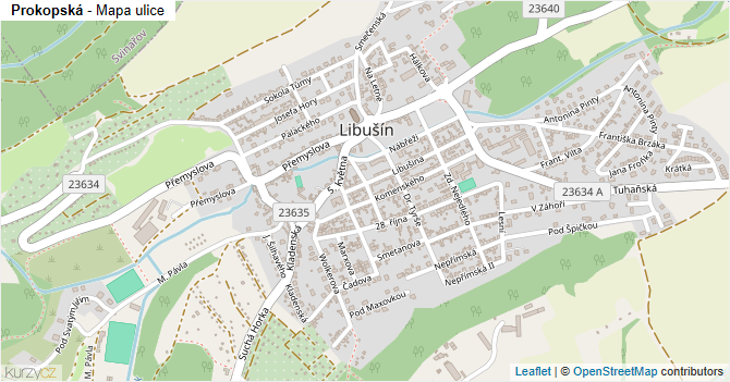 Prokopská - mapa ulice