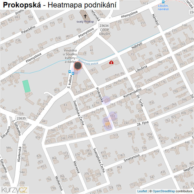 Mapa Prokopská - Firmy v ulici.