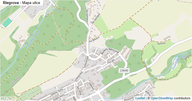 Riegrova - mapa ulice
