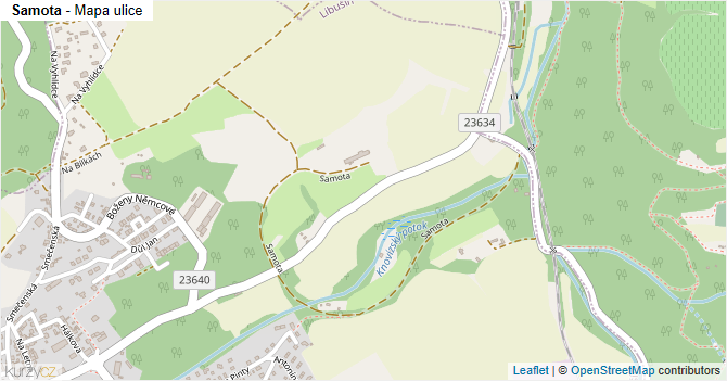 Samota - mapa ulice