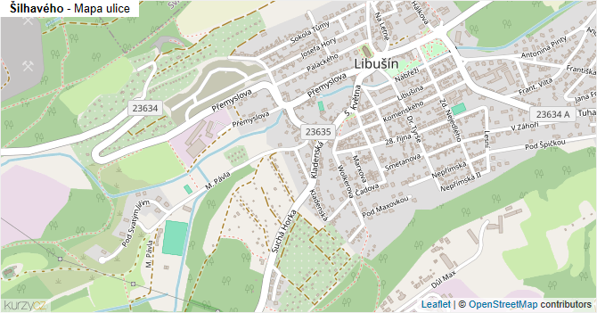 Šilhavého - mapa ulice