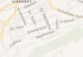 Smetanova v obci Libušín - mapa ulice