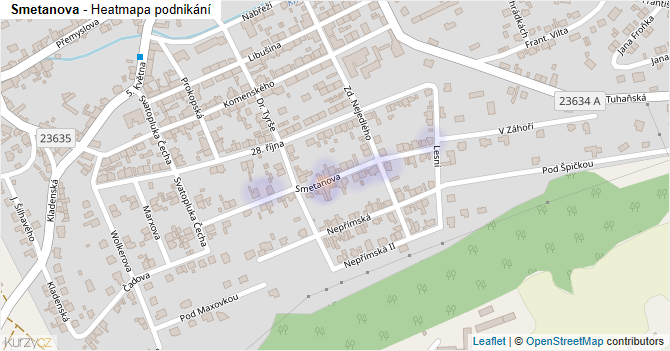 Smetanova - mapa podnikání