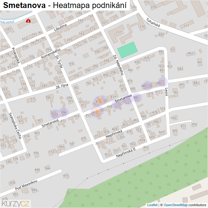 Mapa Smetanova - Firmy v ulici.