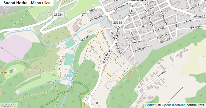 Suchá Horka - mapa ulice