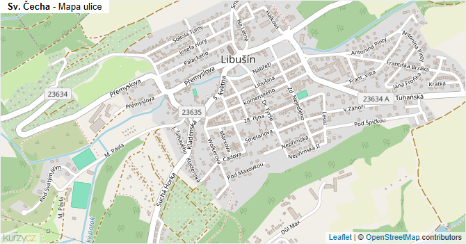 Sv. Čecha - mapa ulice