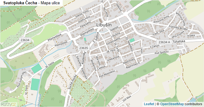 Svatopluka Čecha - mapa ulice