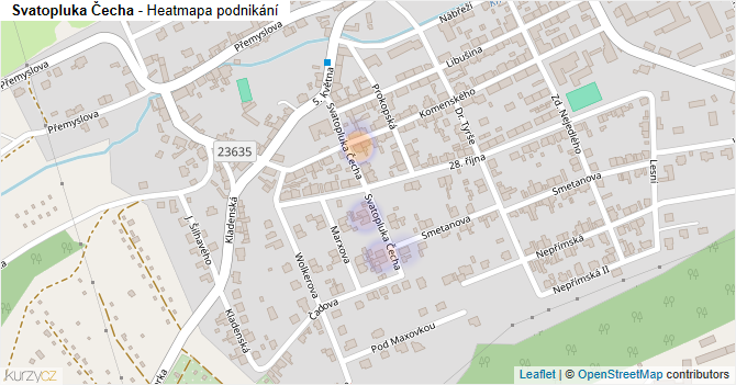 Svatopluka Čecha - mapa podnikání