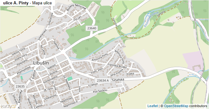 ulice A. Pinty - mapa ulice