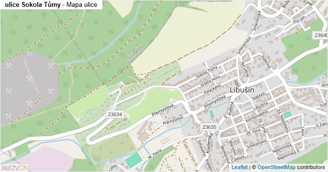 ulice Sokola Tůmy - mapa ulice