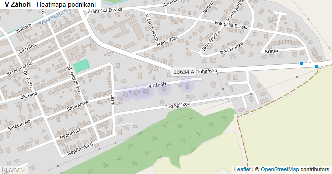 V Záhoří - mapa podnikání