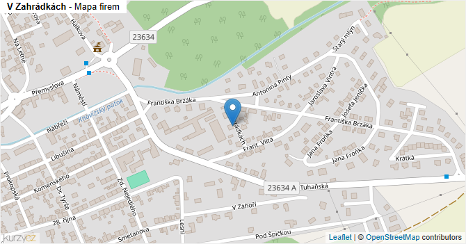 V Zahrádkách - mapa firem