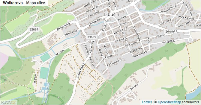 Wolkerova - mapa ulice