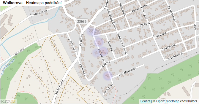 Wolkerova - mapa podnikání