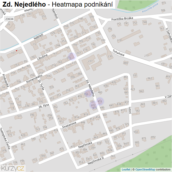 Mapa Zd. Nejedlého - Firmy v ulici.