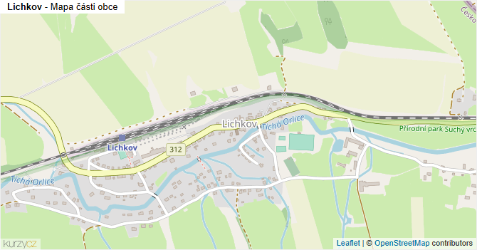 Lichkov - mapa části obce