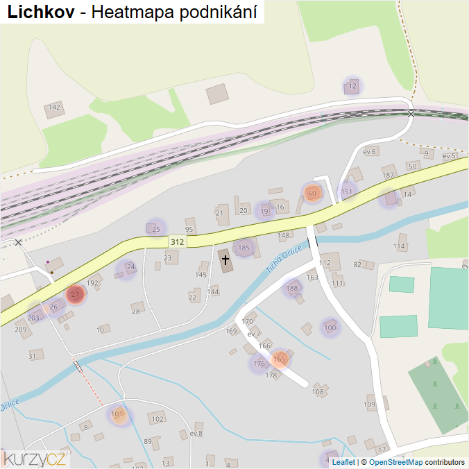 Mapa Lichkov - Firmy v části obce.