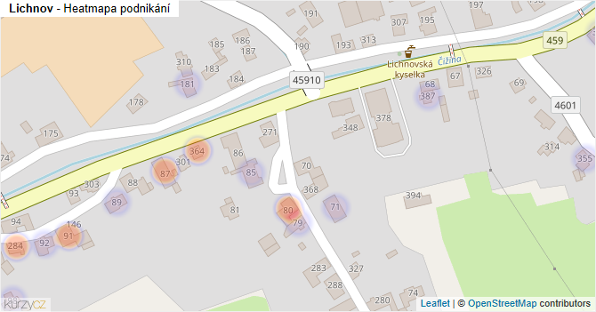 Lichnov - mapa podnikání