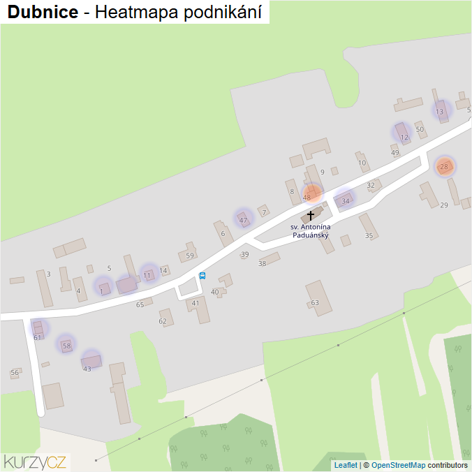 Mapa Dubnice - Firmy v části obce.