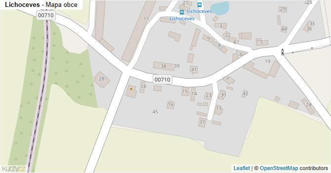 Lichoceves - mapa obce
