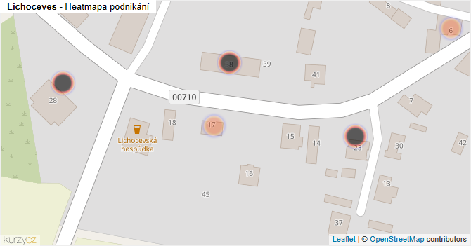 Lichoceves - mapa podnikání
