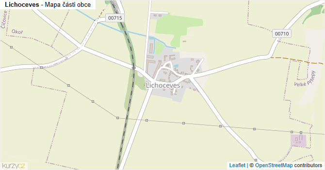Lichoceves - mapa části obce