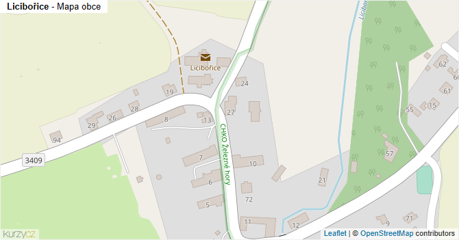 Licibořice - mapa obce