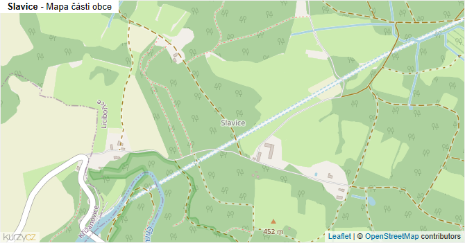 Slavice - mapa části obce