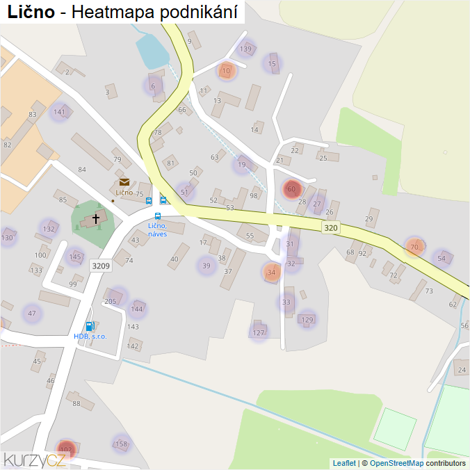 Mapa Lično - Firmy v části obce.