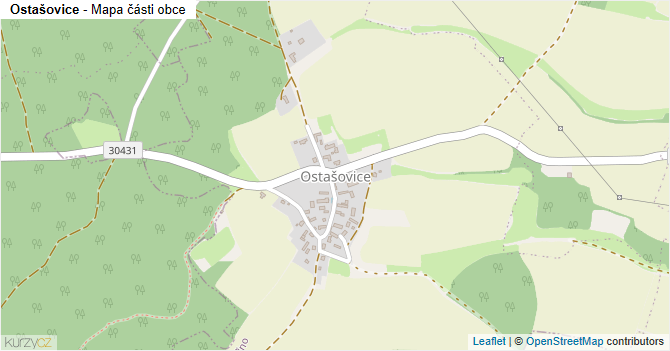 Ostašovice - mapa části obce