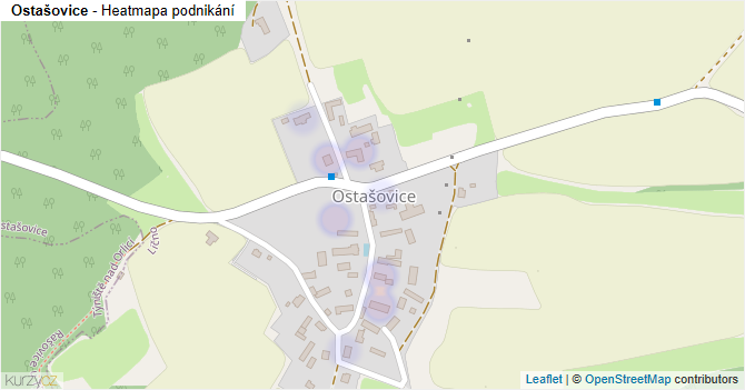 Ostašovice - mapa podnikání
