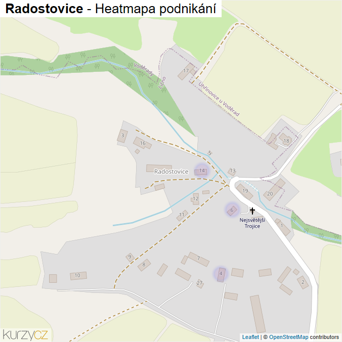 Mapa Radostovice - Firmy v části obce.