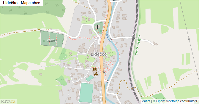 Lidečko - mapa obce