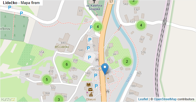 Lidečko - mapa firem