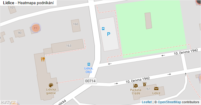 Lidice - mapa podnikání