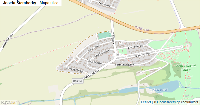 Josefa Štemberky - mapa ulice