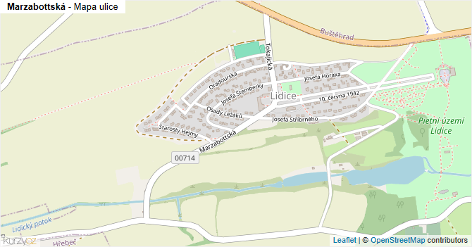 Marzabottská - mapa ulice