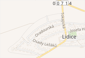 Oradourská v obci Lidice - mapa ulice
