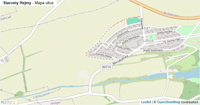 Starosty Hejmy - mapa ulice