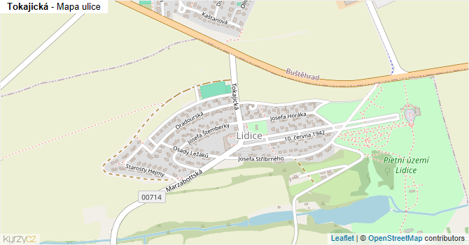 Tokajická - mapa ulice