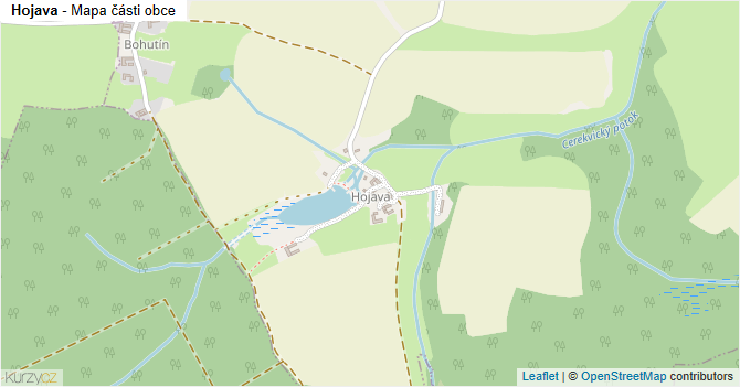 Hojava - mapa části obce