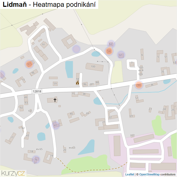 Mapa Lidmaň - Firmy v části obce.