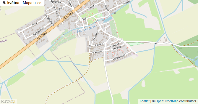 9. května - mapa ulice