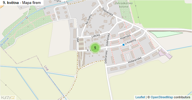 9. května - mapa firem