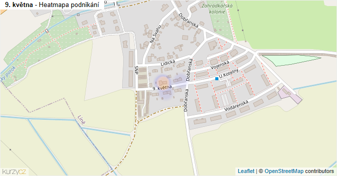9. května - mapa podnikání